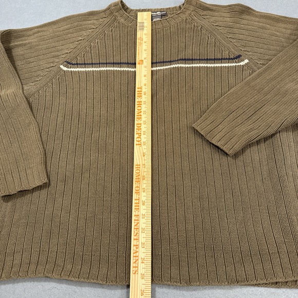 sweater Eddie Bauer mens xxxl Crew Neck Pullover KHAKI GRN 100% Cotton Heavy - Picture 5 of 9